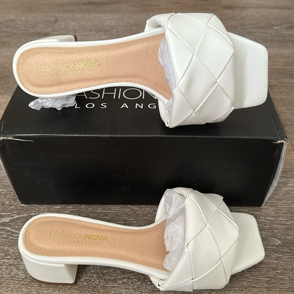 Fashion Nova|Squared Toe Mule heels